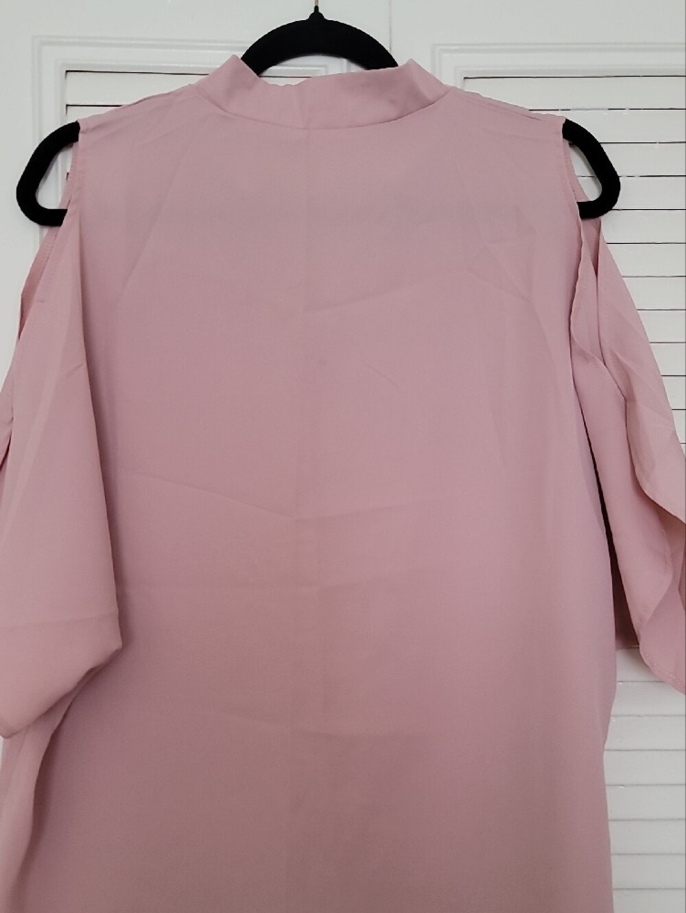 Women’s Pink Split-Neck Blouse - Picture 9 of 11